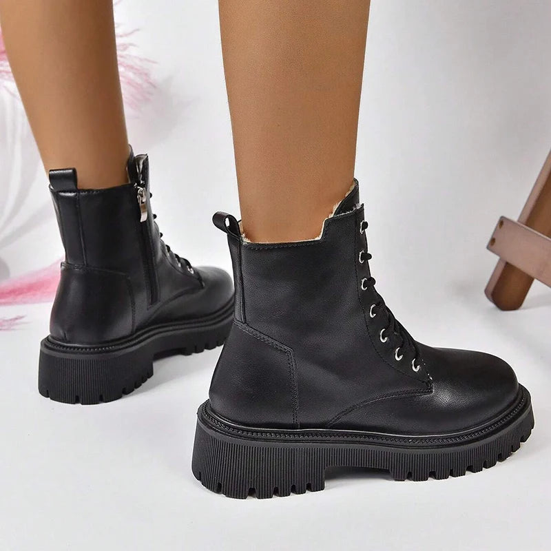 Bottines Chaudes Femme – Zip & Lacets | Confort, Mode & Plateforme – Taille 35 à 43 - BLACKBEARD OUTDOOR INDUSTRIES
