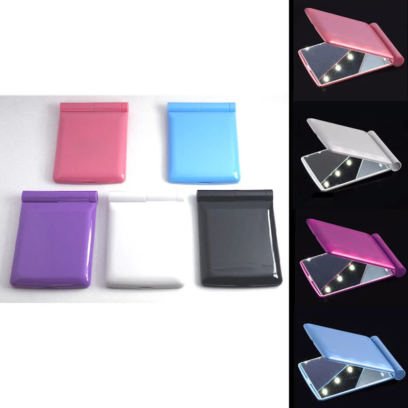 Miroir de Maquillage Pliable avec 8 LED – Compact et Portable - BLACKBEARD OUTDOOR INDUSTRIES