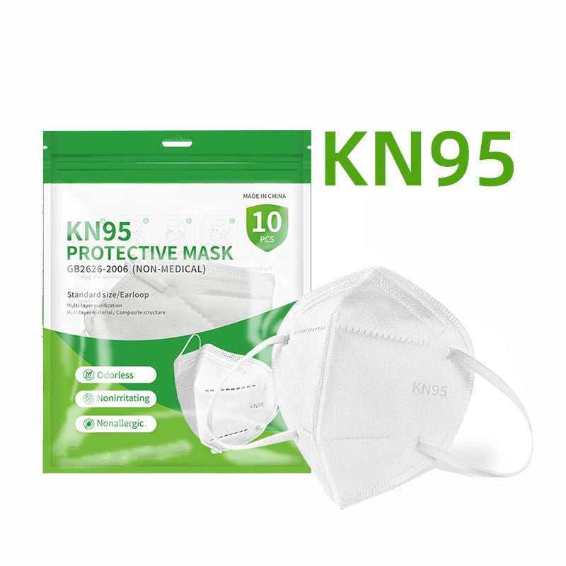 Masques KN95 5 Couches (20/40/60 Pièces) - Protection Efficace Contre la Poussière et les Particules - Élastiques Respirants, Filtration à 95% BLACKBEARD OUTDOOR INDUSTRIES