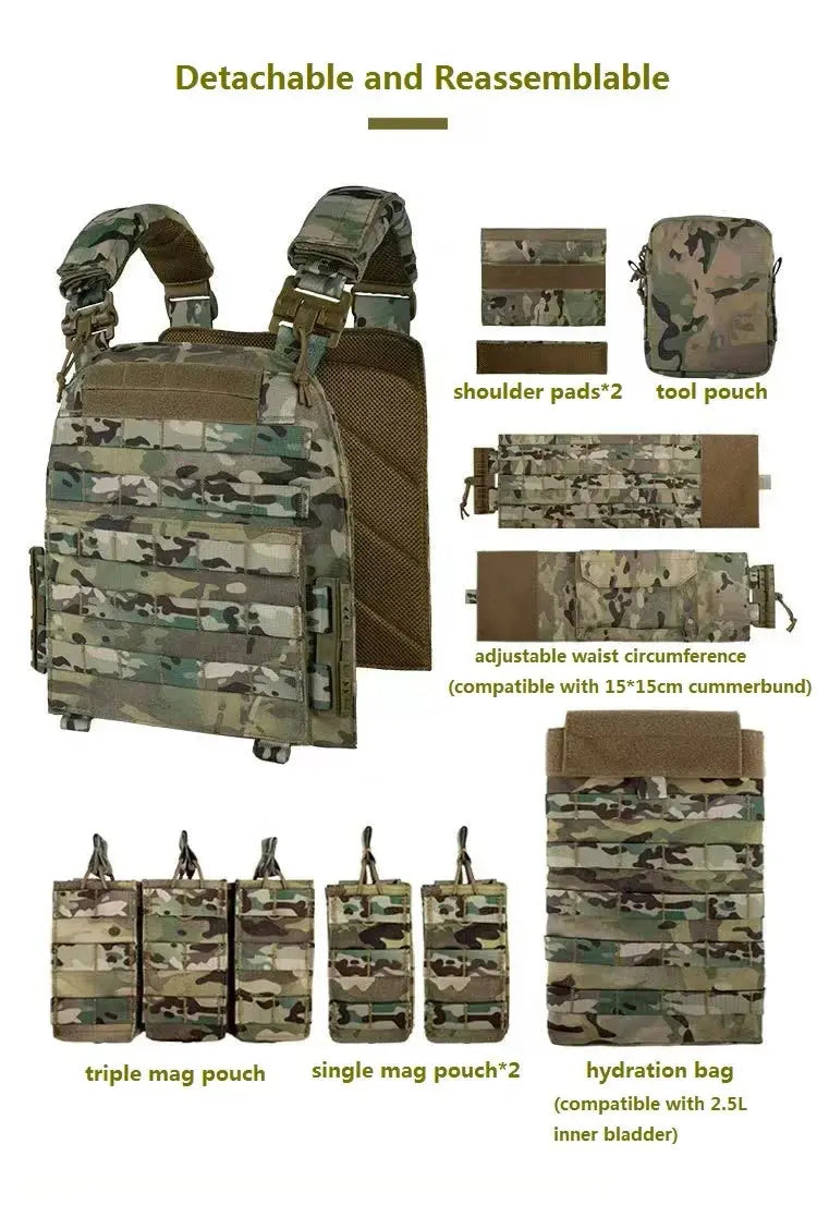 YAKEDA chaleco Plate Carrier Vest Quick Release 1000D Nylon Molle Ma boutique