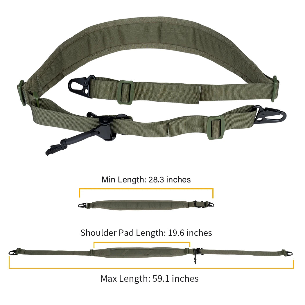 Sangle Tactique IDOGEAR – Modèle Slingster 2 Points – Ajustement Rapide – Coloris Ranger Green - BLACKBEARD OUTDOOR INDUSTRIES
