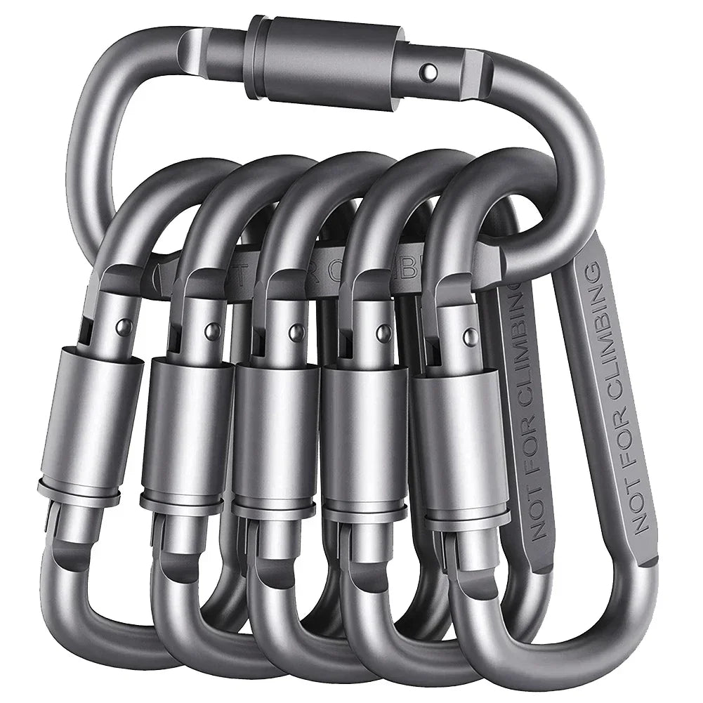 Lot de 6 Mousquetons D-Ring en Alliage d’Aluminium – Accessoires Multifonctions Outdoor - BLACKBEARD OUTDOOR INDUSTRIES