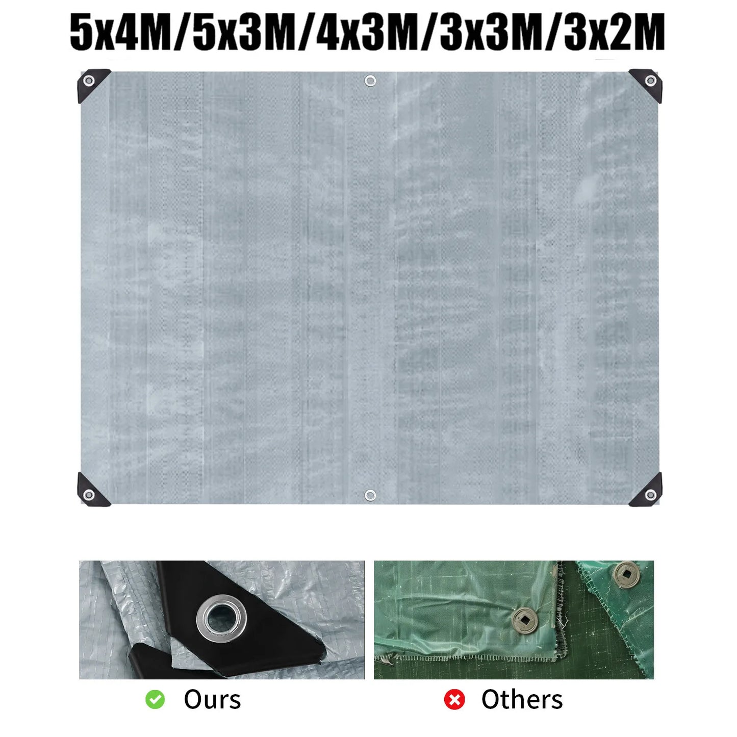 Large Bâche Imperméable pour Camping – Tarp Tente, Abri de Jardin, Protection Pluie & Ombre - BLACKBEARD OUTDOOR INDUSTRIES
