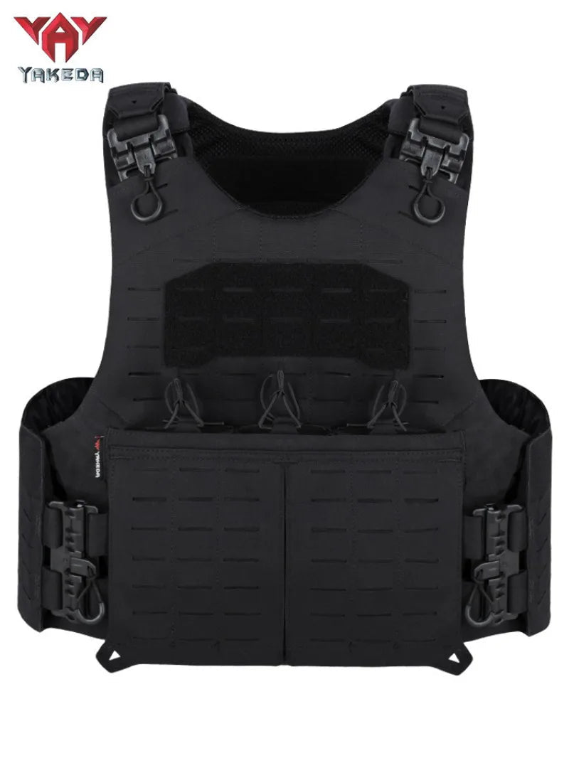 Gilet de Chasse Yakeda 1000D à Libération Rapide – Gilet Tactique Modulaire avec Système MOLLE Découpé au Laser et Poche Double et Triple pour Chargeurs BLACKBEARD OUTDOOR INDUSTRIES