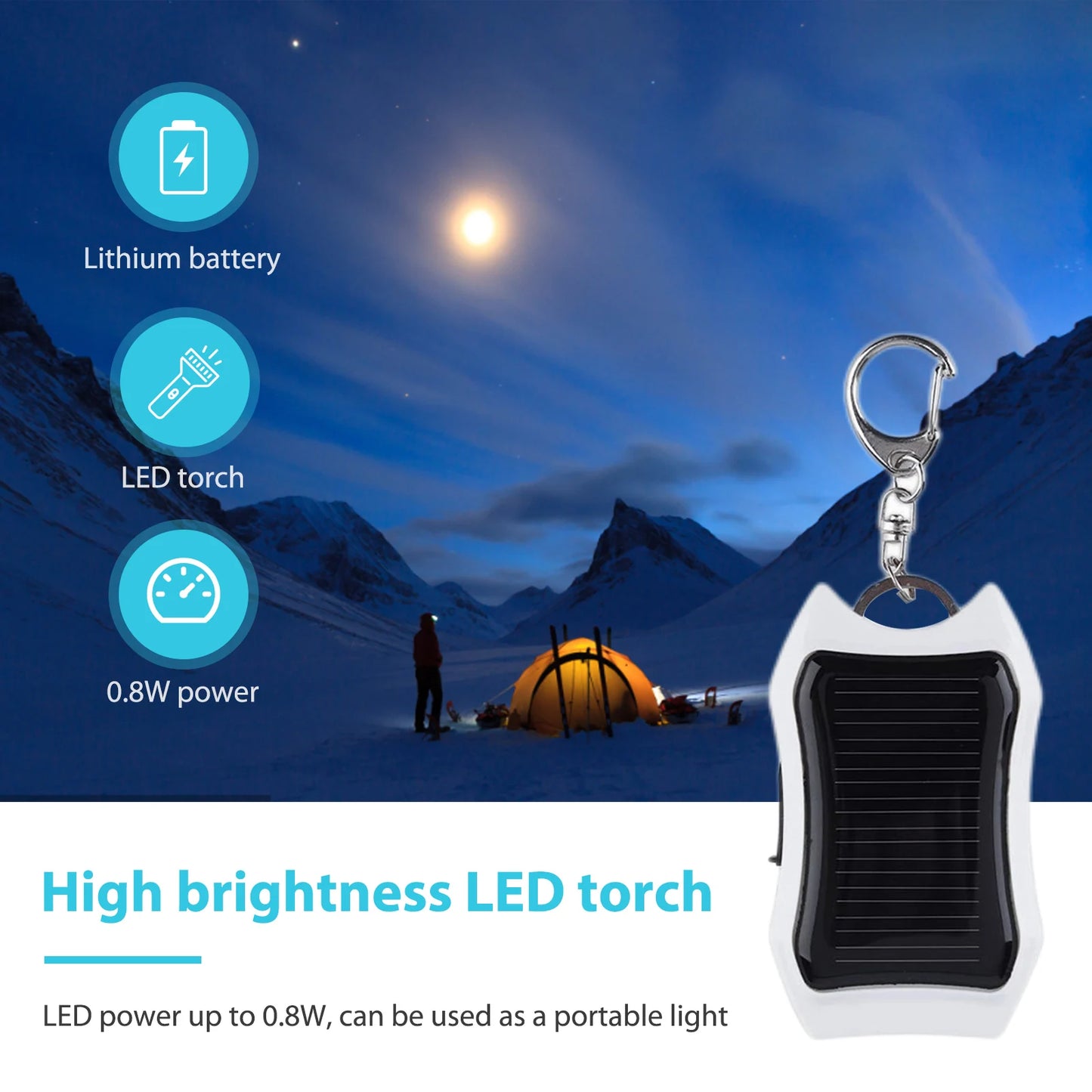 Mini Power Bank Solaire Porte-Clés 950mAh avec Lampe LED – Ultra Portable - BLACKBEARD OUTDOOR INDUSTRIES