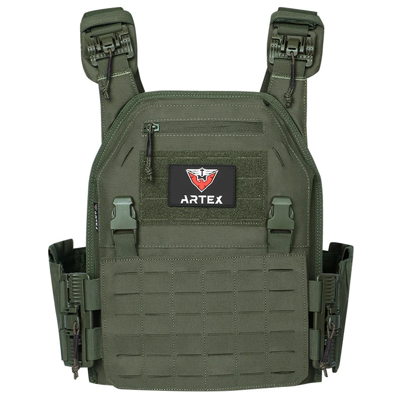 Gilet Tactique ARTEX - Gilet de Combat Léger à Libération Rapide - Porte-Plates 1000D en Polyester avec Système MOLLE - Chaleco Tactico - Gilet Militaire BLACKBEARD OUTDOOR INDUSTRIES