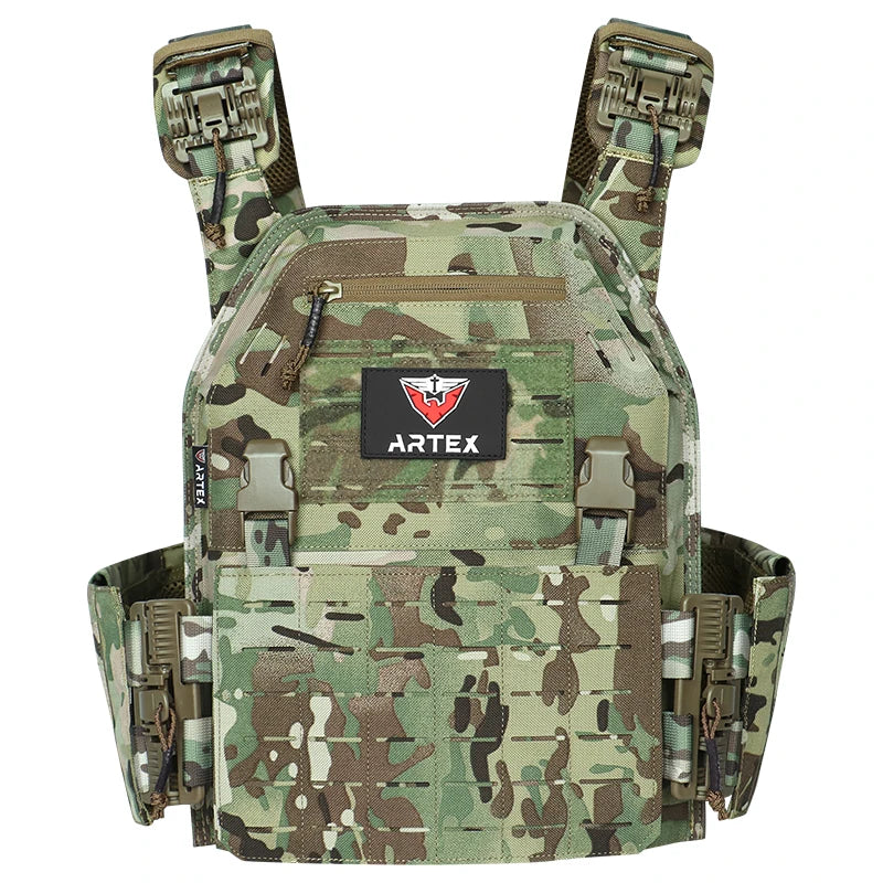 Gilet Tactique ARTEX - Gilet de Combat Léger à Libération Rapide - Porte-Plates 1000D en Polyester avec Système MOLLE - Chaleco Tactico - Gilet Militaire BLACKBEARD OUTDOOR INDUSTRIES