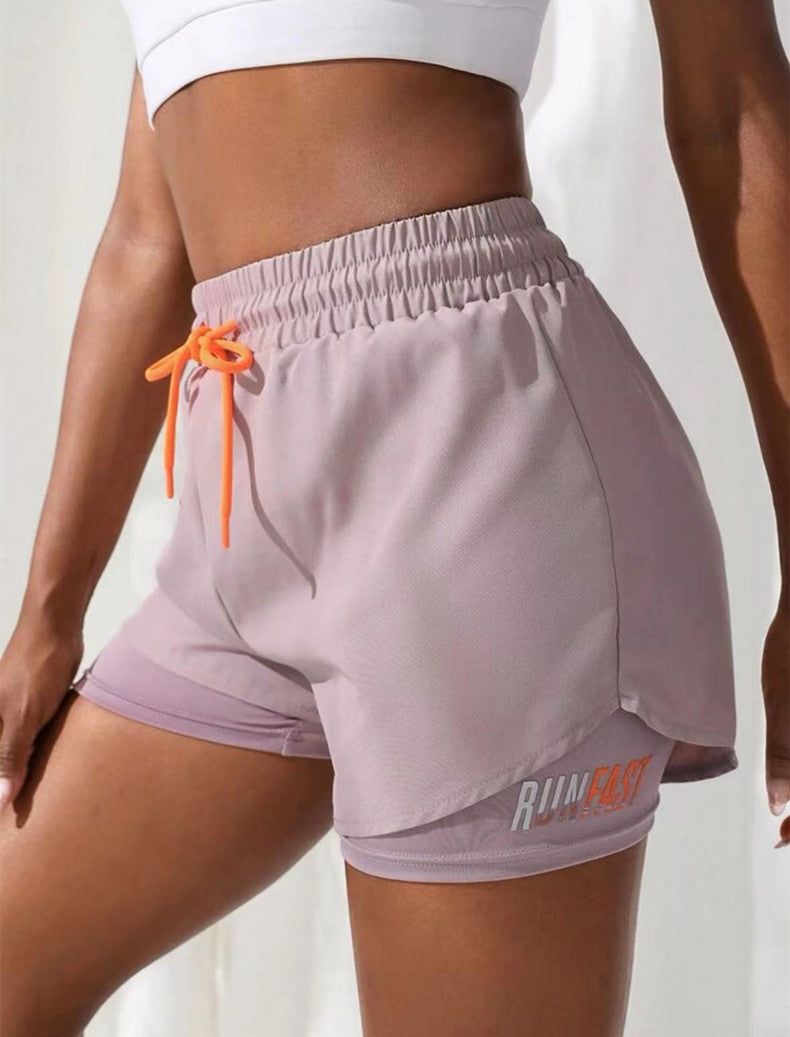 Short de Sport Femme 2-en-1 Mermaid Curve – Respirant, Séchage Rapide, Taille Cordon, Graphique Lettre - BLACKBEARD OUTDOOR INDUSTRIES