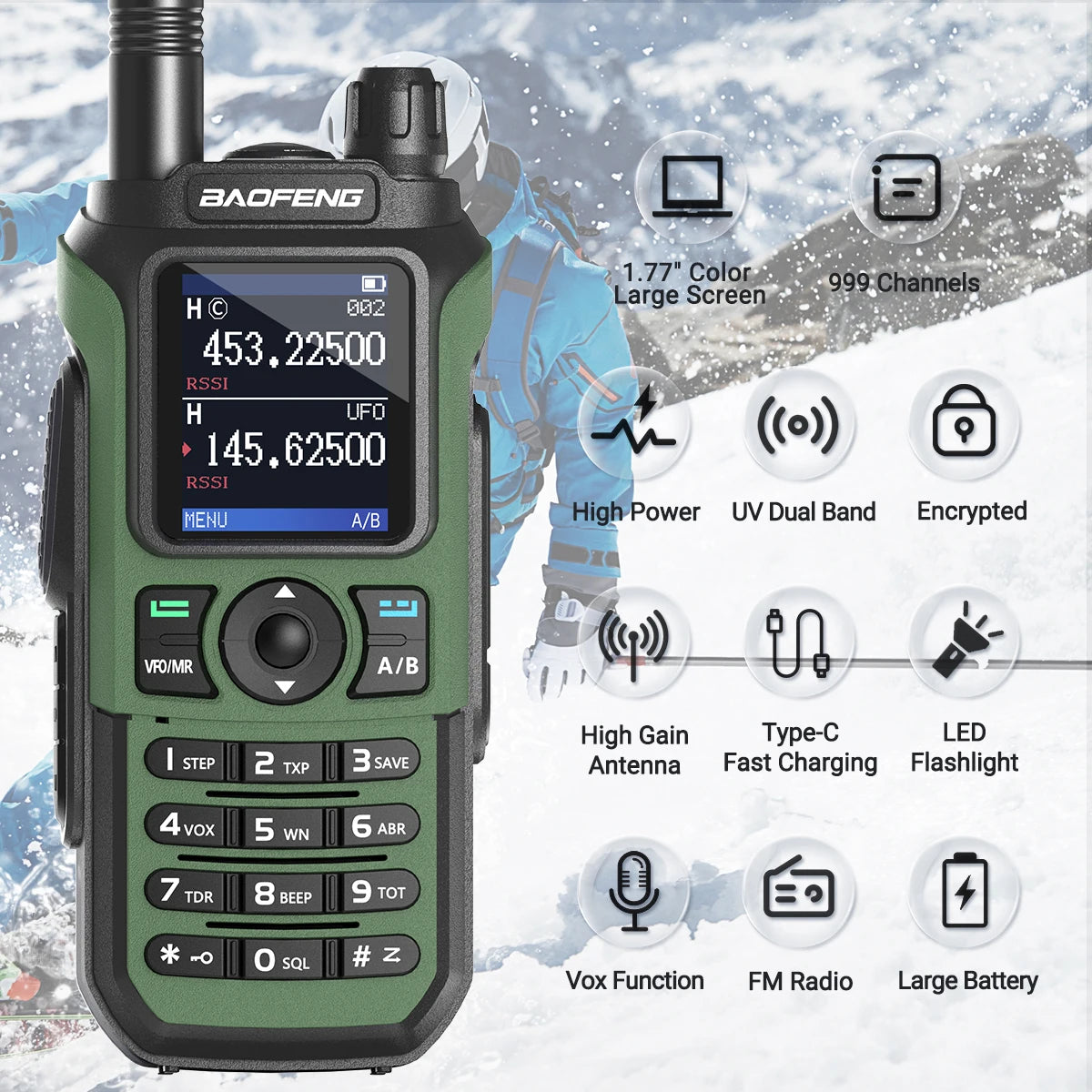 Lot de 2 Talkie-Walkies Baofeng UV-21 Pro V2 – Multi-bande, 999 Canaux, USB-C, Écran Couleur - BLACKBEARD OUTDOOR INDUSTRIES