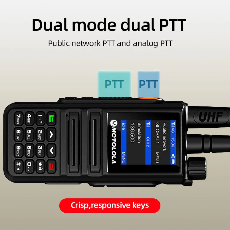 MOTOLOLA MT-8900 Talkie-Walkie Android 2G/4G - Radio Analogique VHF/UHF à Longue Portée Compatible PTT/PoC - BLACKBEARD OUTDOOR INDUSTRIES