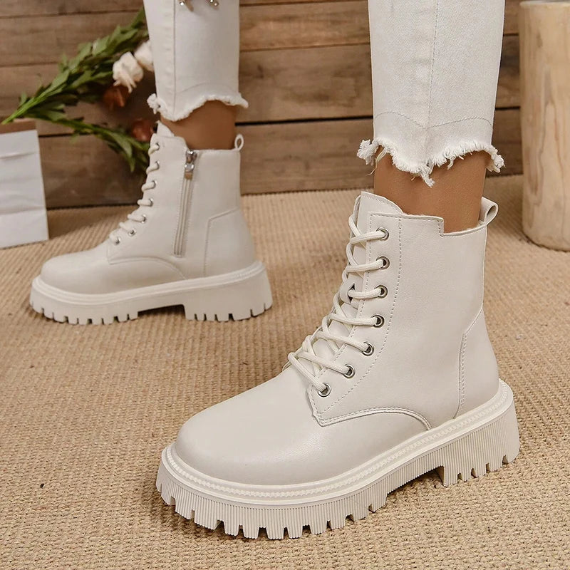 Bottines Chaudes Femme – Zip & Lacets | Confort, Mode & Plateforme – Taille 35 à 43 - BLACKBEARD OUTDOOR INDUSTRIES