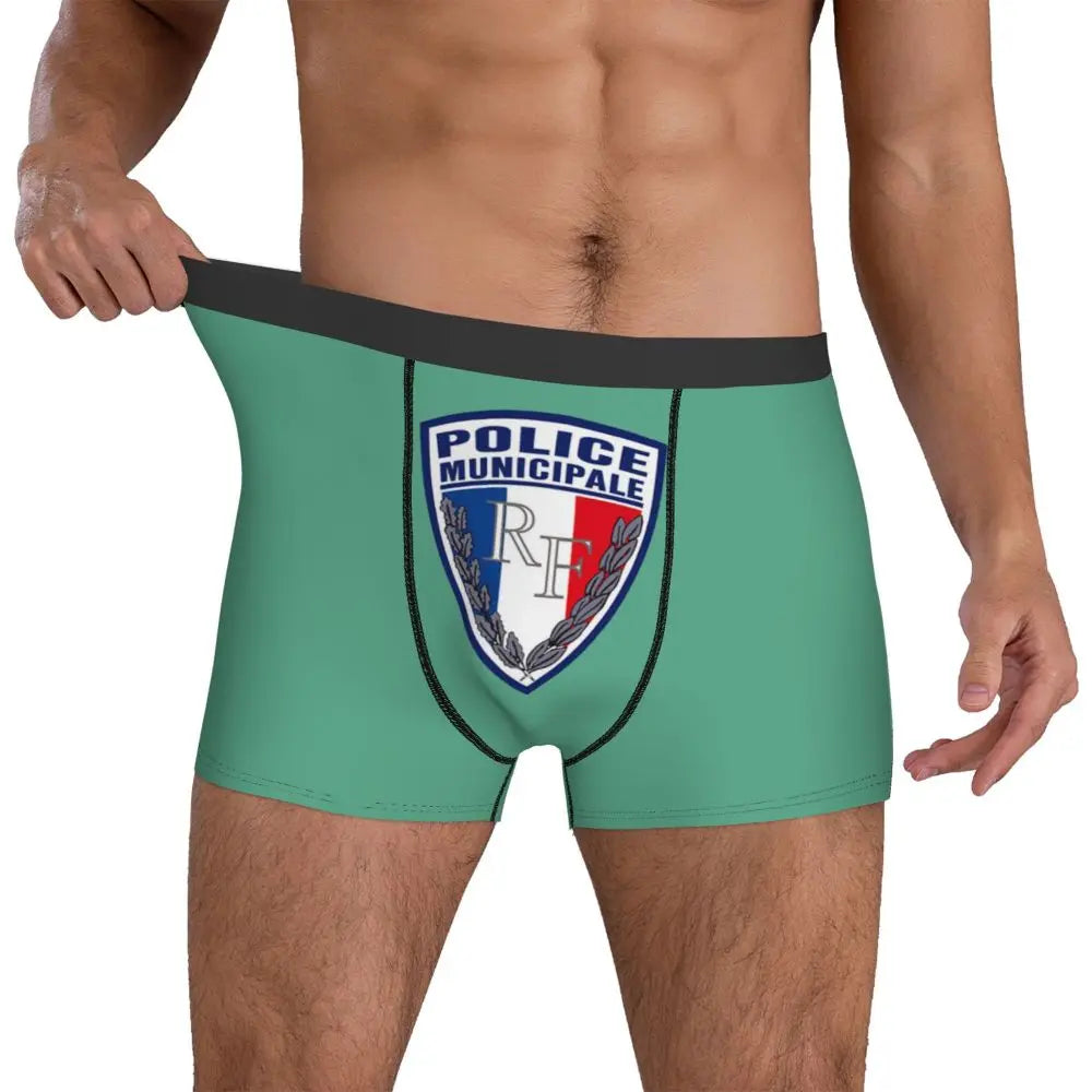 Boxer Homme Insigne Police Municipale – Sous-vêtement Original et Confortable - BLACKBEARD OUTDOOR INDUSTRIES