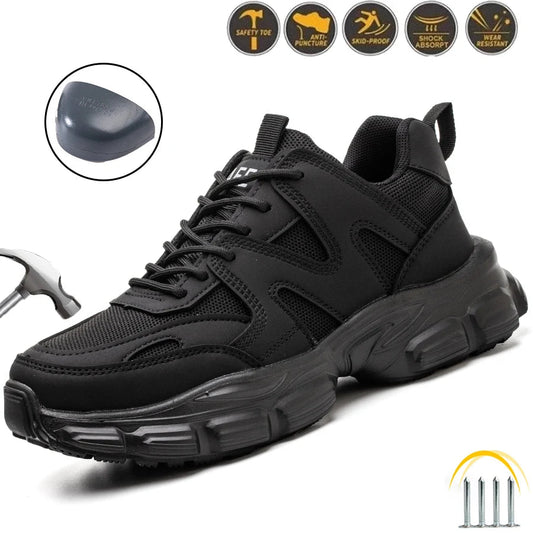 Work Sneakers Steel Toe Shoes Men Safety Shoes Puncture-Proof Work Shoes Boots Fashion Indestructible Footwear Security BLACKBEARD OUTDOOR INDUSTRIES