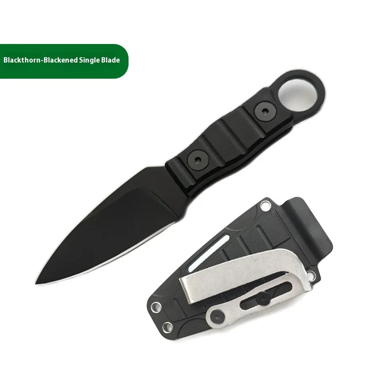 Couteau type kunai – Lame Droite Compacte en Acier Inoxydable Haute Dureté, Couteau Tactique avec Anneau - BLACKBEARD OUTDOOR INDUSTRIES