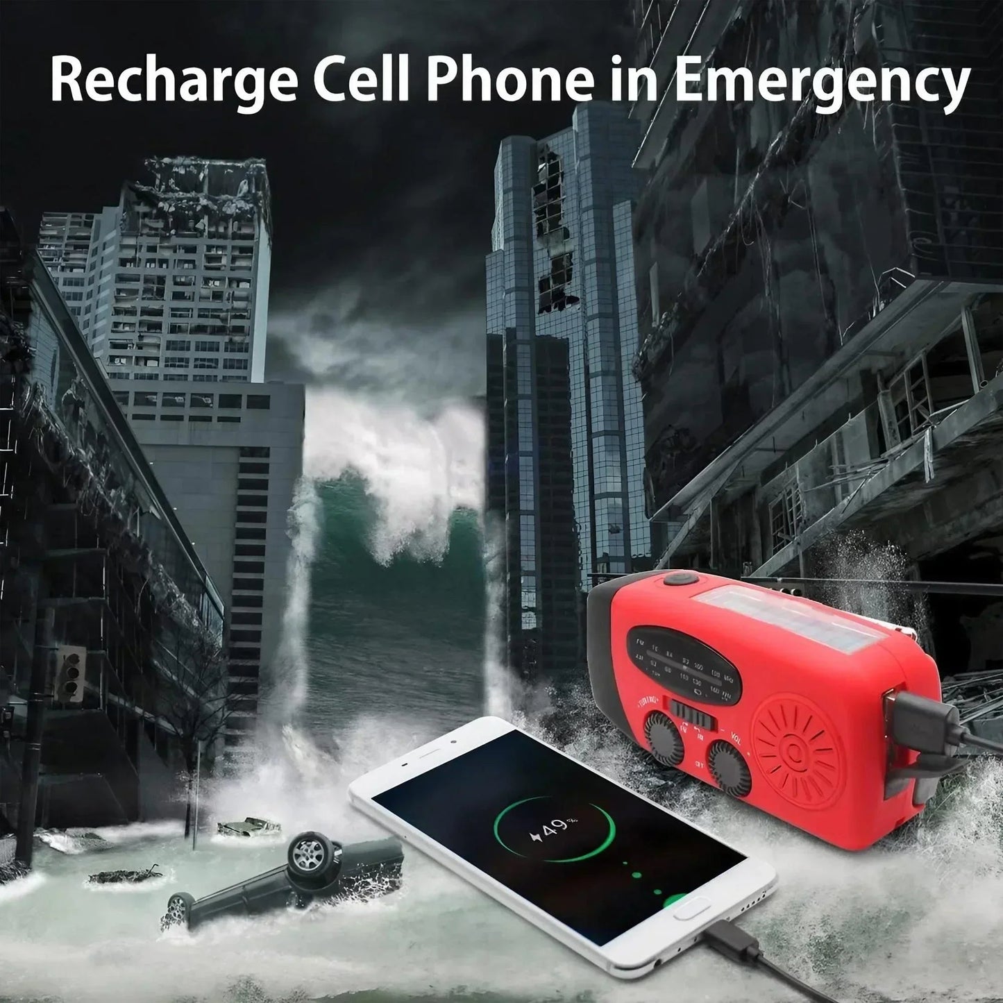 📻 Radio d’Urgence Solaire et Manuelle – STONEGO 3-en-1 avec Lampe Torche & Batterie 2000mAh Ma boutique