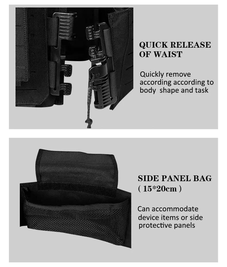 Gilet Tactique ARTEX Plate Carrier – Dégrafe Rapide, Molle Laser Cut, 1000D Ma boutique