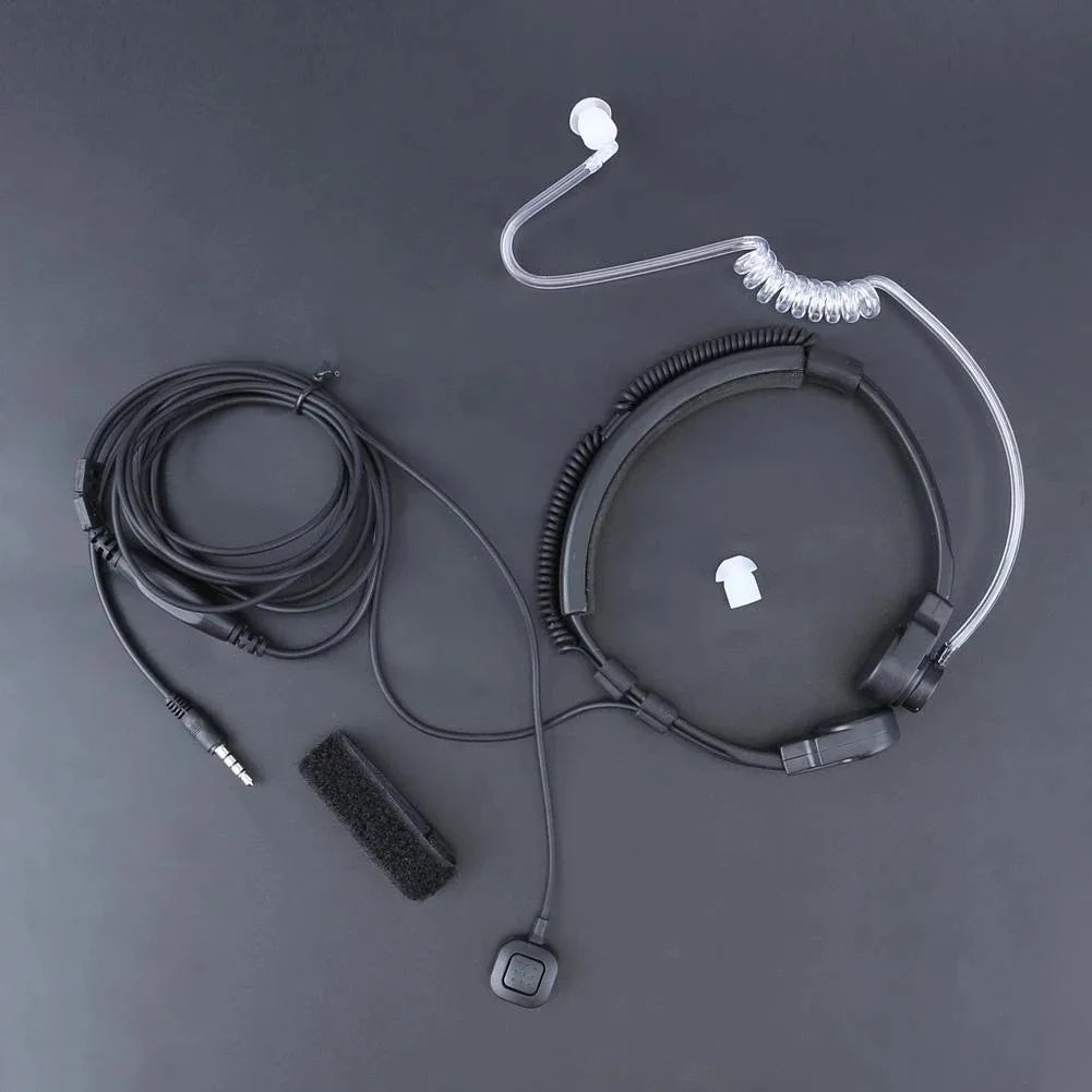 Microphone Laryngé Réglable avec Tube Acoustique 3.5mm + PTT Doigt – Micro-casque Discret pour Téléphone Mobile - BLACKBEARD OUTDOOR INDUSTRIES