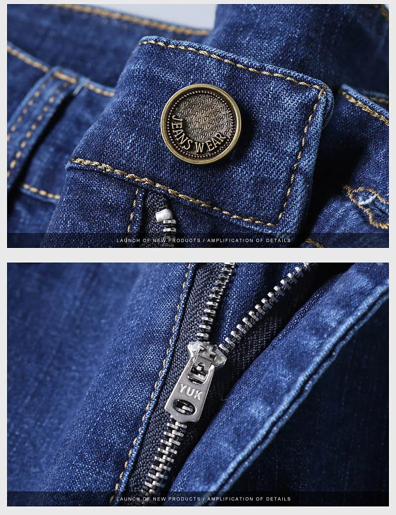 Jean Homme Fashion Business – Jean Slim Stretch Classique, Pantalon Casual – Denim Noir et Bleu BLACKBEARD OUTDOOR INDUSTRIES