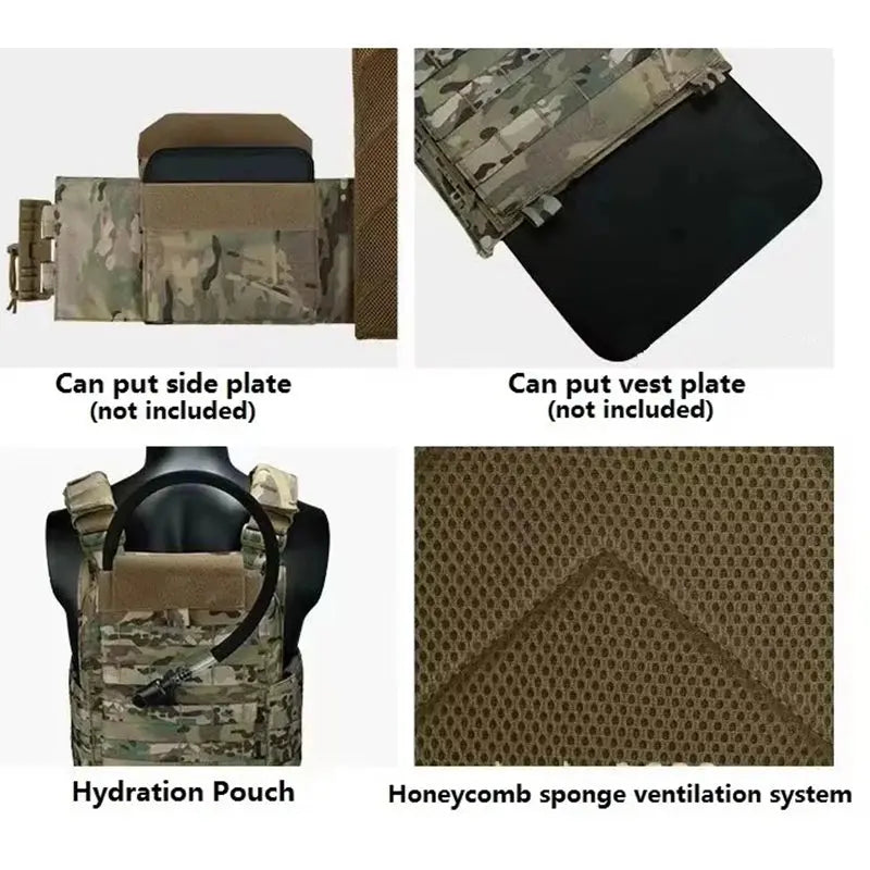 YAKEDA chaleco Plate Carrier Vest Quick Release 1000D Nylon Molle Ma boutique