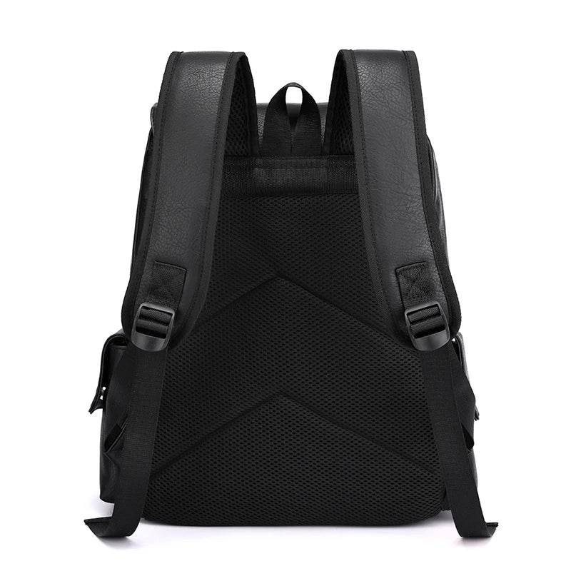 Sac à Dos Homme en Cuir PU – Élégant & Fonctionnel | Ordinateur Portable & École | 20–35L - BLACKBEARD OUTDOOR INDUSTRIES