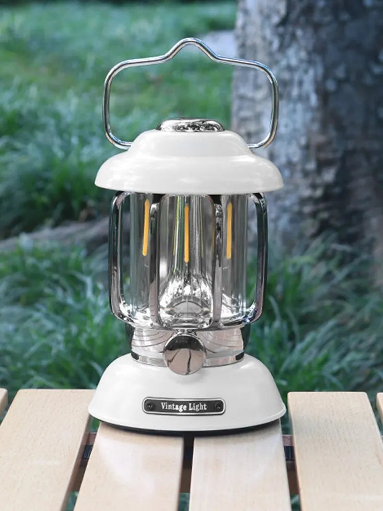 Lanterne de Camping Portable USB Rechargeable – Lampe LED Rétro Étanche pour Pêche, Randonnée, Tente, Lumière d'Urgence - BLACKBEARD OUTDOOR INDUSTRIES