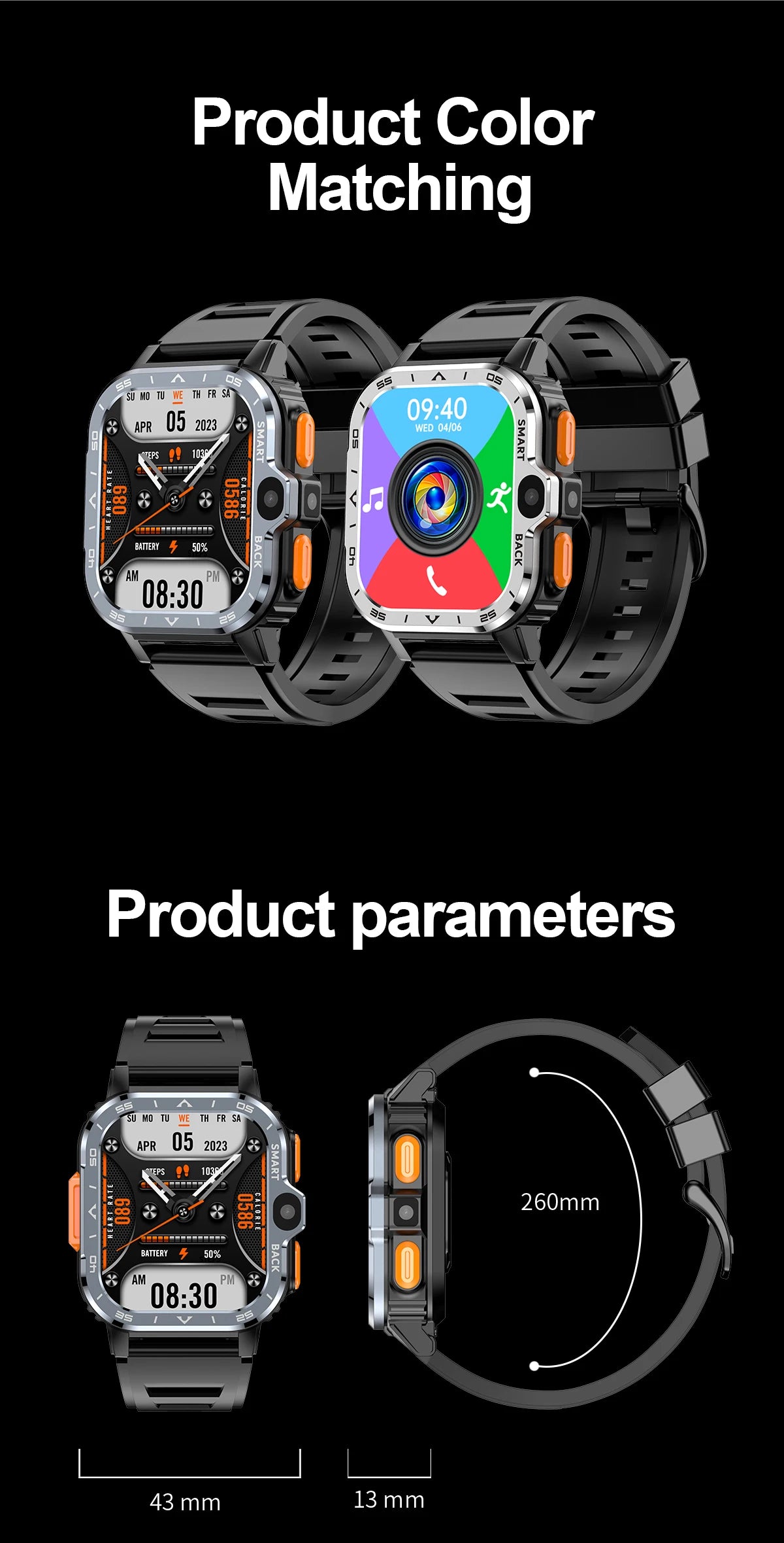 Montre Connectée VALDUS PGD Android – Écran 2,03", Double Caméra HD, 4G LTE, 64 Go ROM, NFC & WiFi - BLACKBEARD OUTDOOR INDUSTRIES