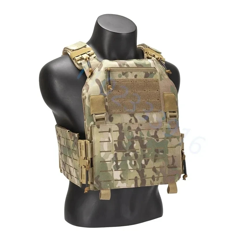Gilet de Combat 6094 Tactique - Gilet Détachable Rapide avec Système Laser Cut et Porte-Plaque de Protection - Équipement Tactique Noir BLACKBEARD OUTDOOR INDUSTRIES