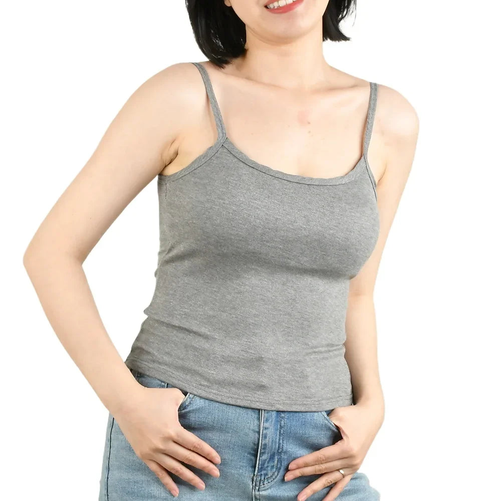 Débardeur Femme à Bretelles Fines avec Coques | Camisole Rembourrée Été – Sport & Casual | S-XL - BLACKBEARD OUTDOOR INDUSTRIES