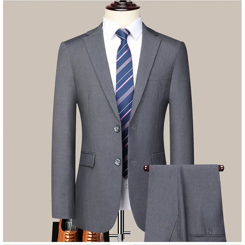 Costume Homme Slim Fit à Deux Boutons – Costume Professionnel et Élégant avec Pantalon Inclus (Tailles S-6XL) BLACKBEARD OUTDOOR INDUSTRIES