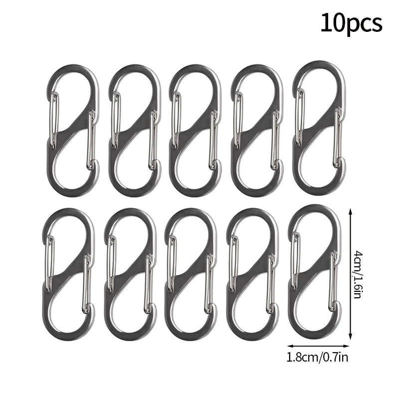 5PCS Mousquetons Tactiques en S – Mini Clip Aluminium Anti-Vol pour Camping & Randonnée - BLACKBEARD OUTDOOR INDUSTRIES