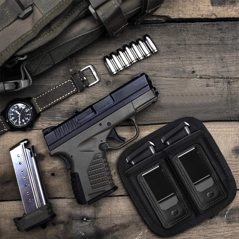 Pochette Porte-Chargeur Simple/Double pour Armes - Support IWB pour Chargeur 9mm, .40, .45, .380, .357 | Étui de Poche avec Clip Métallique BLACKBEARD OUTDOOR INDUSTRIES