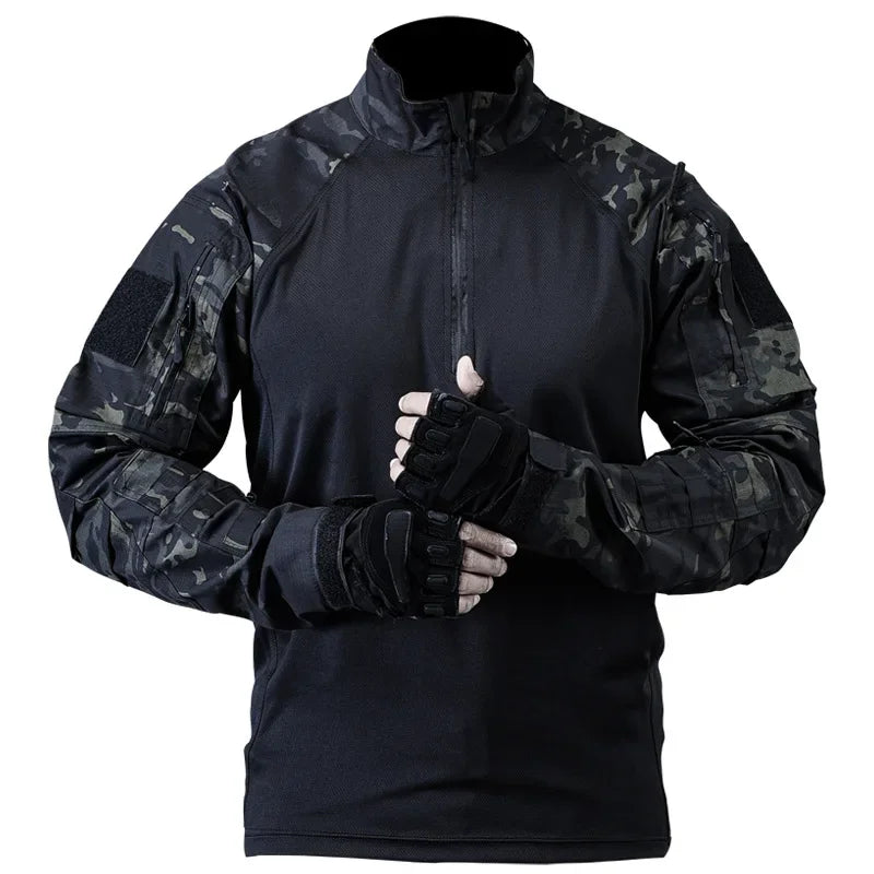T-shirt Tactique Homme – Manches Longues Airsoft | Paintball | Militaire | Camo | Séchage rapide - BLACKBEARD OUTDOOR INDUSTRIES
