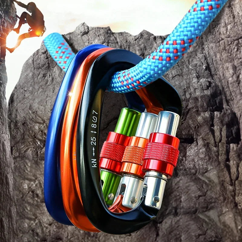Mousqueton d’Escalade 25 kN – Fermeture à Vis, Forme en D, Aluminium - BLACKBEARD OUTDOOR INDUSTRIES