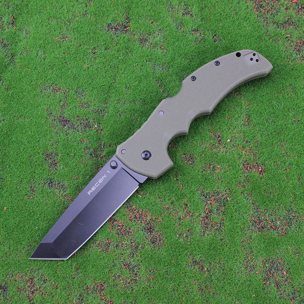 Cold RECON 1 Couteau Pliant Tactique Militaire en Acier AUS10A – Tanto, Combat, Chasse, Survie - BLACKBEARD OUTDOOR INDUSTRIES