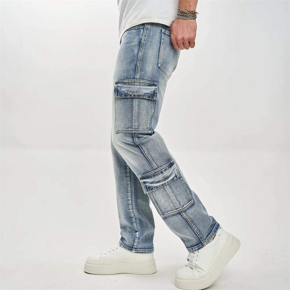 Jean Cargo Homme Style Motard à Multiples Poches – Modèle 2452B - BLACKBEARD OUTDOOR INDUSTRIES