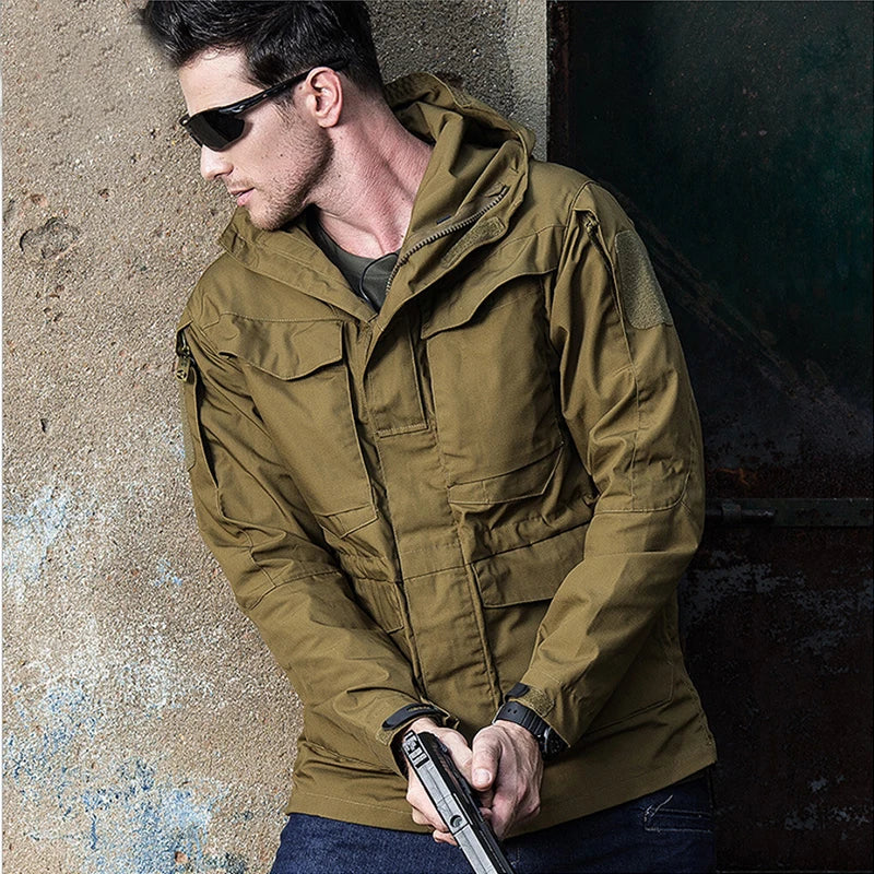 Veste M65 Militaire Homme | Coupe-Vent Tactique Étanche avec Capuche – Hiver/Automne - BLACKBEARD OUTDOOR INDUSTRIES