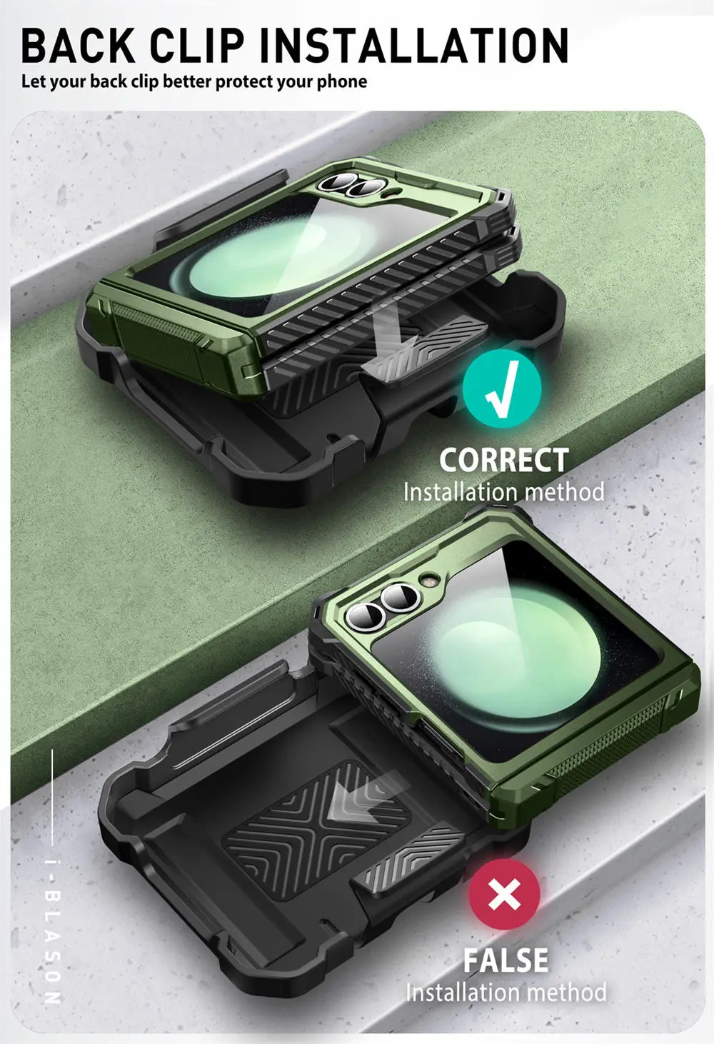 I-BLASON For Samsung Galaxy Z Flip 7 FE/6/5 Case Armorbox Full-Body Military Protection Phone Case with Screen Protector & Stand BLACKBEARD OUTDOOR INDUSTRIES