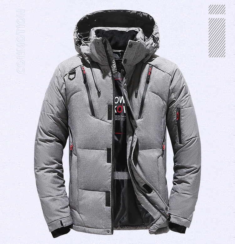 Veste Doudoune Homme en Duvet Blanc - Parka Hivernale Windproof, Chaude et Confortable, Avec Capuche Détachable BLACKBEARD OUTDOOR INDUSTRIES