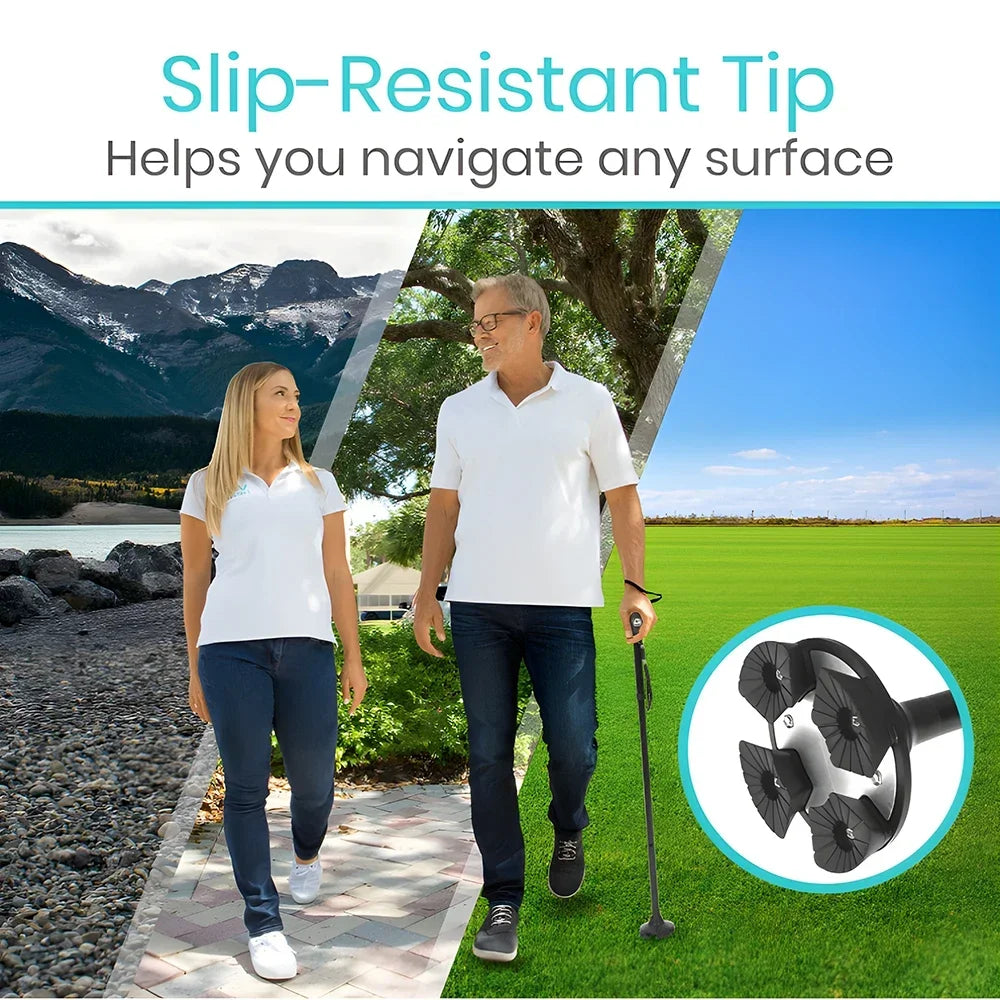 Canne Télescopique Pliable avec LED – Béquille Anti-Dérapante, Légère et Fiable pour Seniors Ma boutique