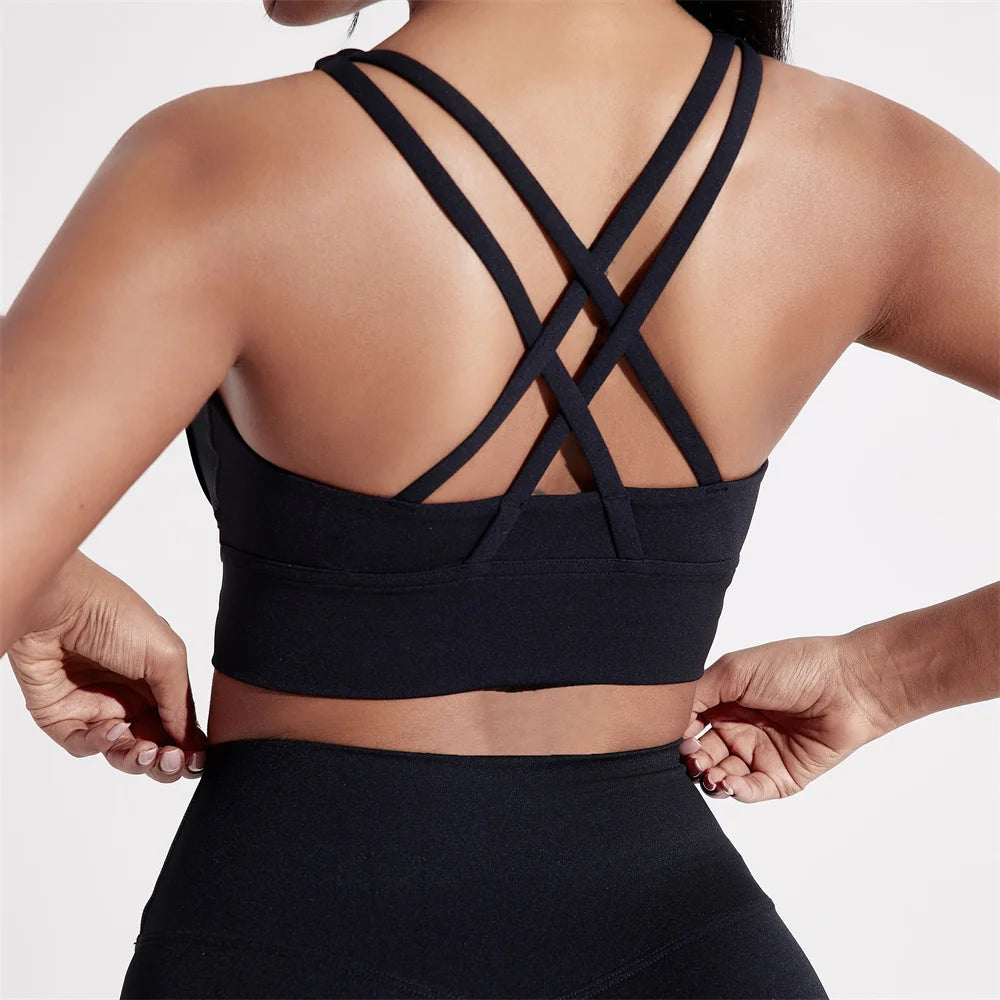 Brassière de Sport Femme Dos Croisé – Maintien Fort – Respirante & Confortable – Yoga, Fitness, Gym - BLACKBEARD OUTDOOR INDUSTRIES