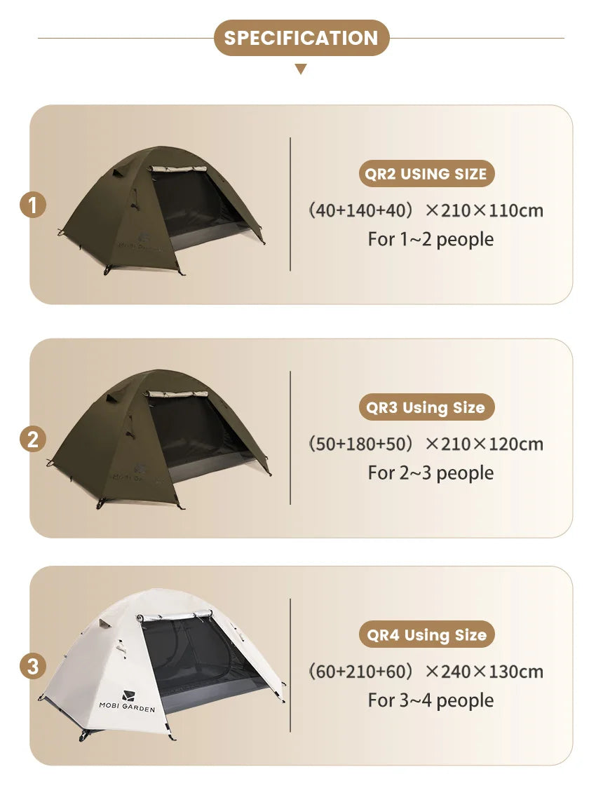 MOBI GARDEN Tente de Trekking pour Camping et Randonnée - 3/4 Personnes - BLACKBEARD OUTDOOR INDUSTRIES