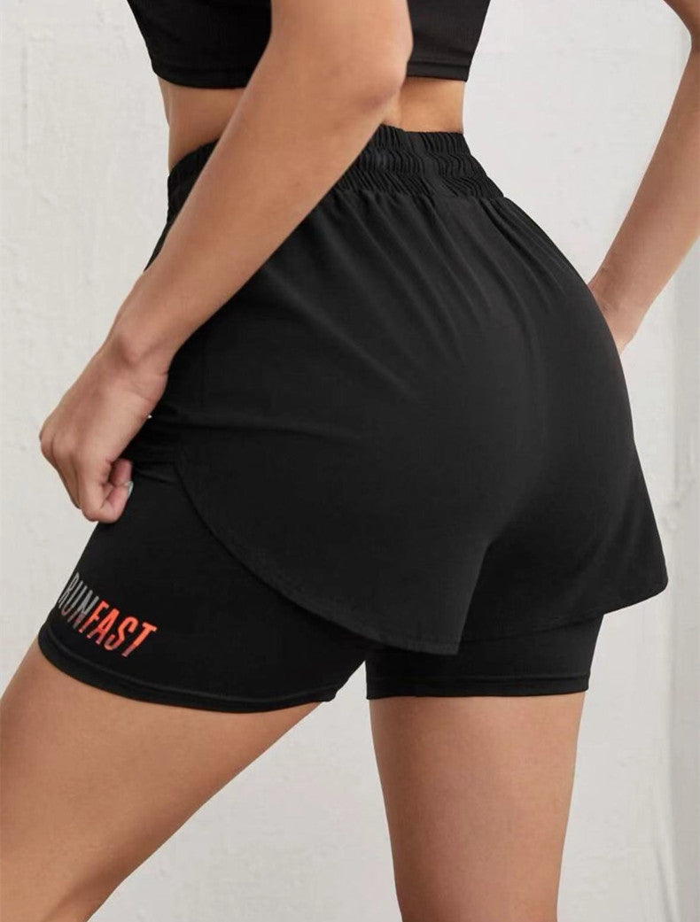 Short de Sport Femme 2-en-1 Mermaid Curve – Respirant, Séchage Rapide, Taille Cordon, Graphique Lettre - BLACKBEARD OUTDOOR INDUSTRIES