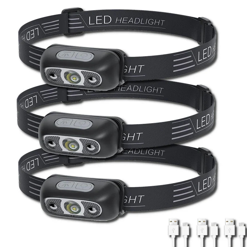 Lampe Frontale Mini LED Puissante – Rechargeable USB, Étanche, avec Capteur de Mouvement - BLACKBEARD OUTDOOR INDUSTRIES