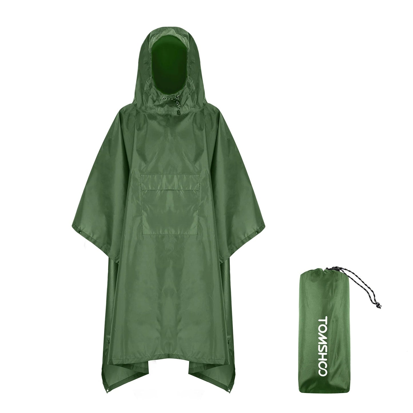 TOMSHOO Poncho de Pluie avec Capuche et Poche – Veste Imperméable Léger pour Hommes et Femmes – Protection Solaire, Idéal pour le Camping et la Randonnée BLACKBEARD OUTDOOR INDUSTRIES