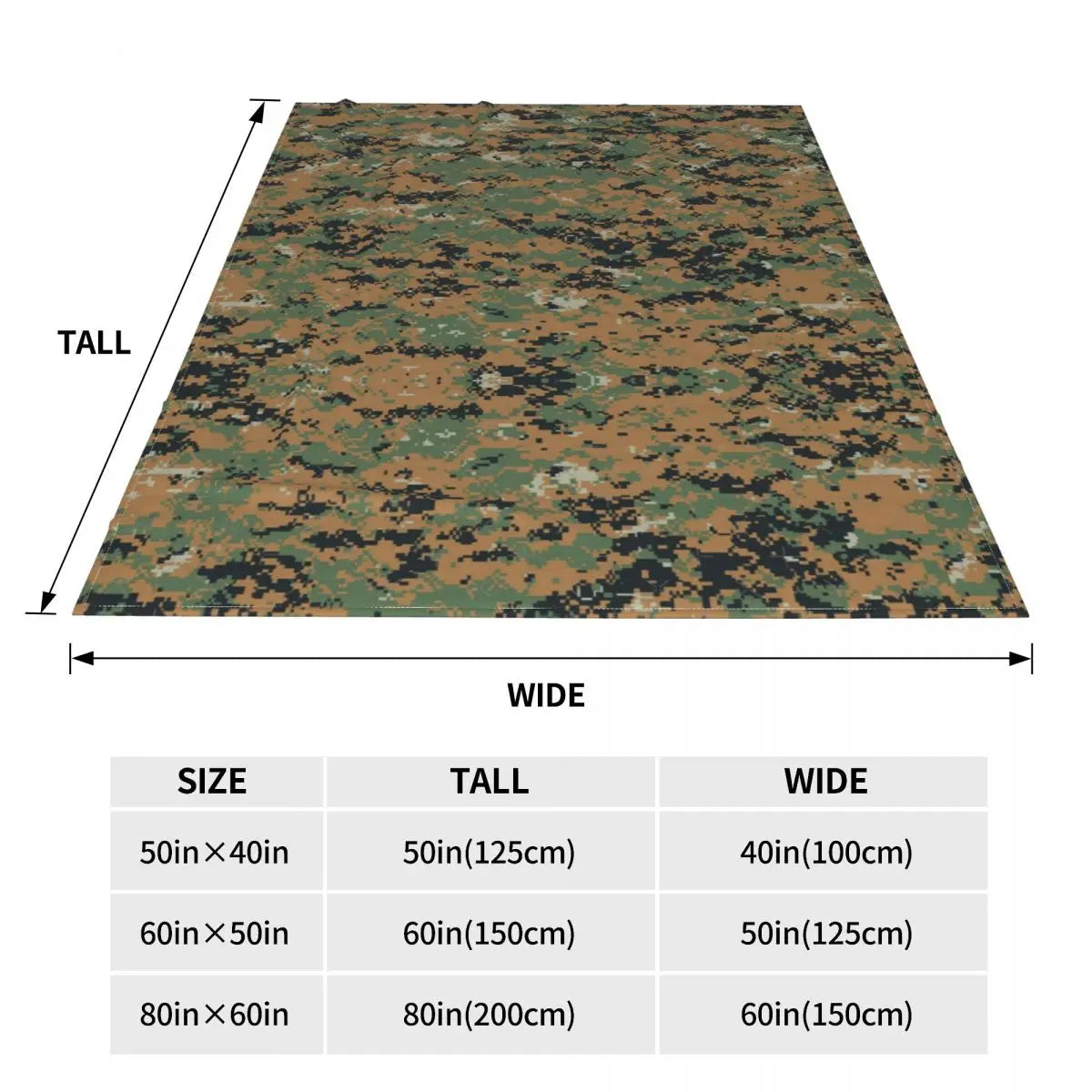 Couverture Camouflage Marpat Woodland – Plaid Militaire Doux en Laine - BLACKBEARD OUTDOOR INDUSTRIES