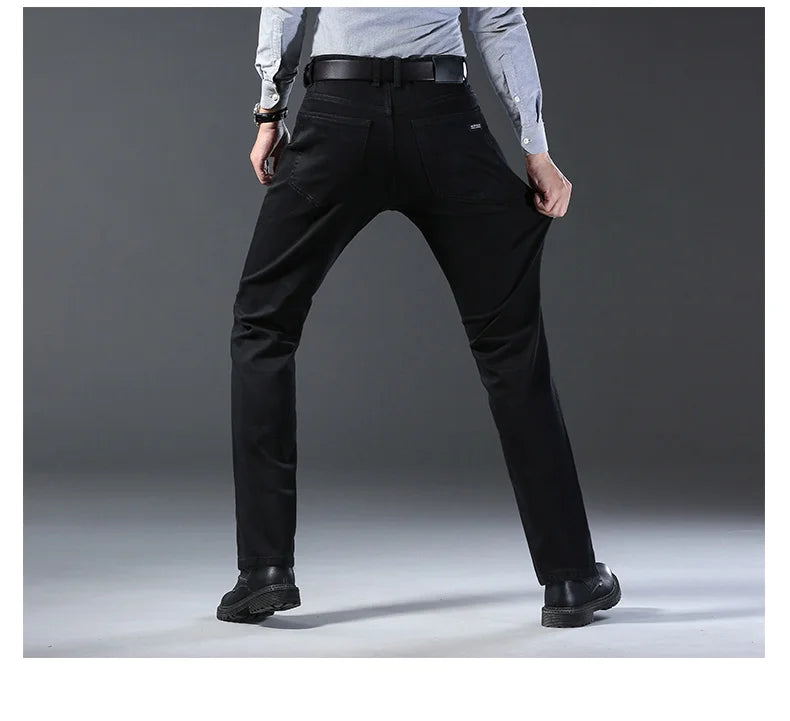 Jeans Business Homme – Coupe Droite Stretch, Bleu/Noir, Denim Classique BLACKBEARD OUTDOOR INDUSTRIES