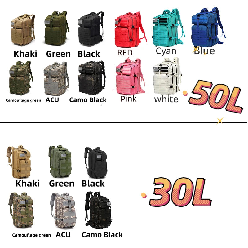 Thuram Sac à Dos Nylon 1000D Imperméable 30L/50L – Trekking, Pêche, Chasse, Camping, Randonnée - BLACKBEARD OUTDOOR INDUSTRIES