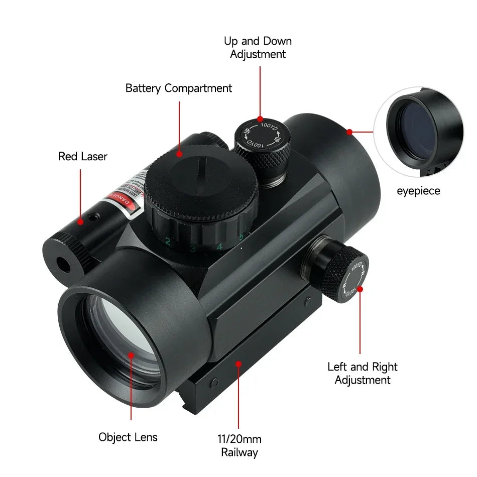 Viseur Red Dot 1x40 avec Laser Intégré - BLACKBEARD OUTDOOR INDUSTRIES