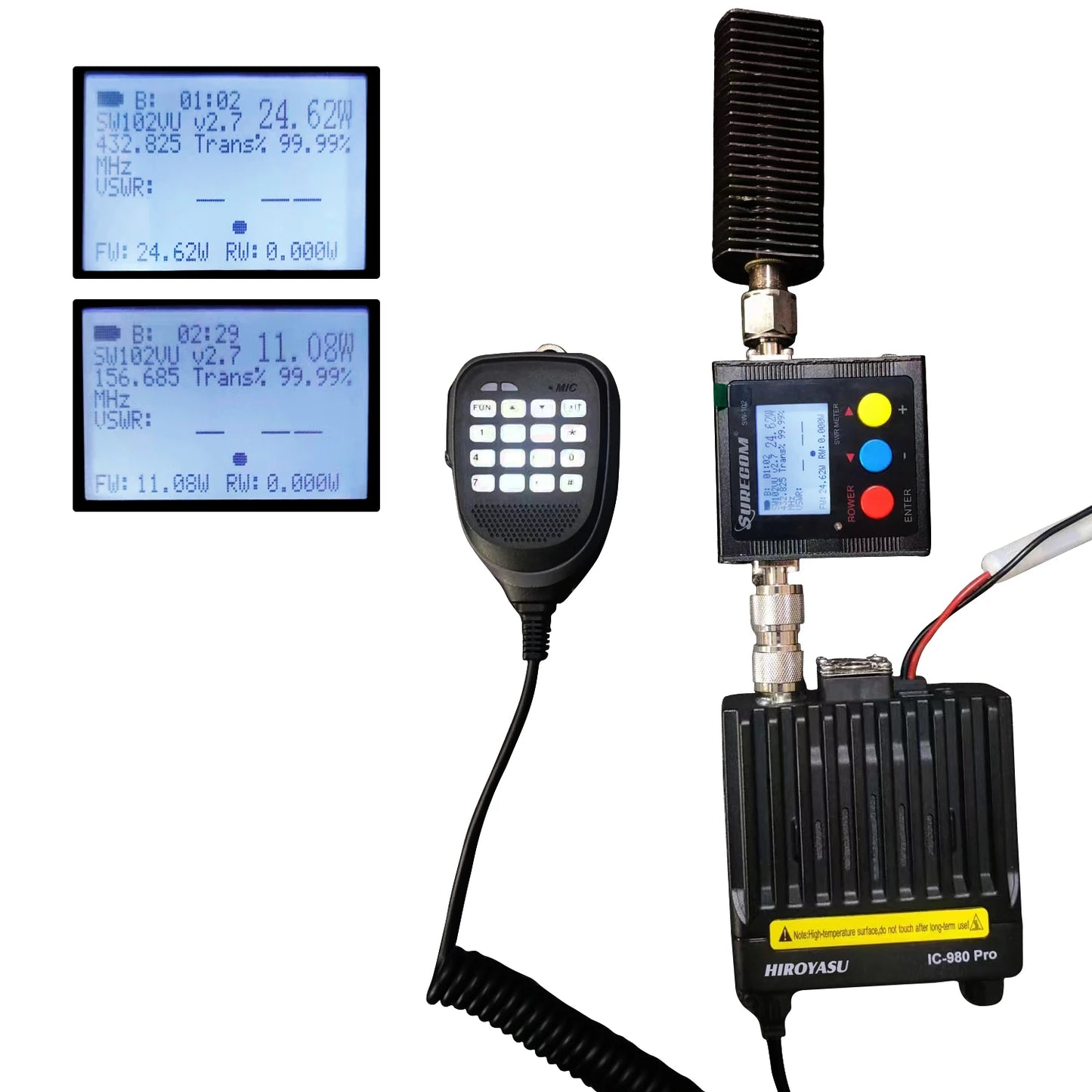 HIROYASU IC-980 Pro – Radio Mobile VHF/UHF Double Bande 25W 200 Canaux - BLACKBEARD OUTDOOR INDUSTRIES