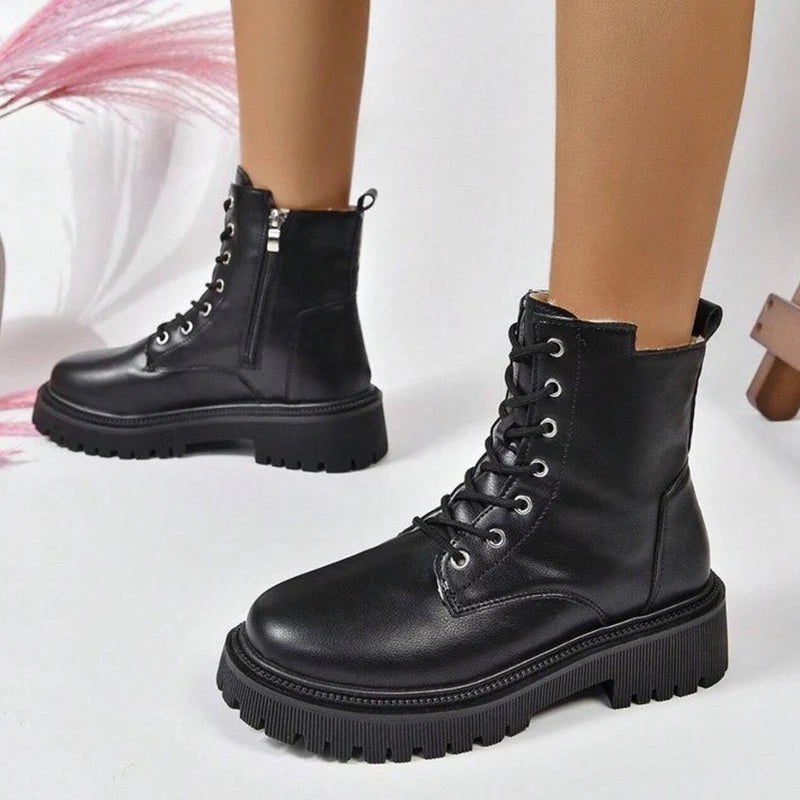 Bottines Chaudes Femme – Zip & Lacets | Confort, Mode & Plateforme – Taille 35 à 43 - BLACKBEARD OUTDOOR INDUSTRIES